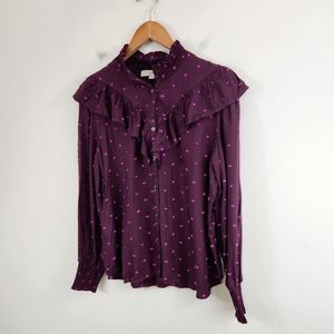 Loft Prarie long sleeve blouse